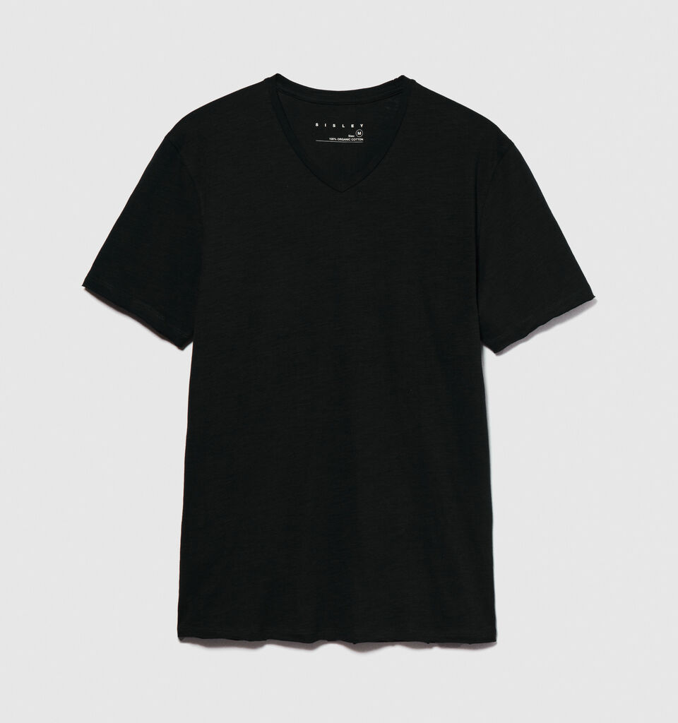 Slim fit t-shirt - men's short sleeve t-shirts - Black | Sisley image number 6